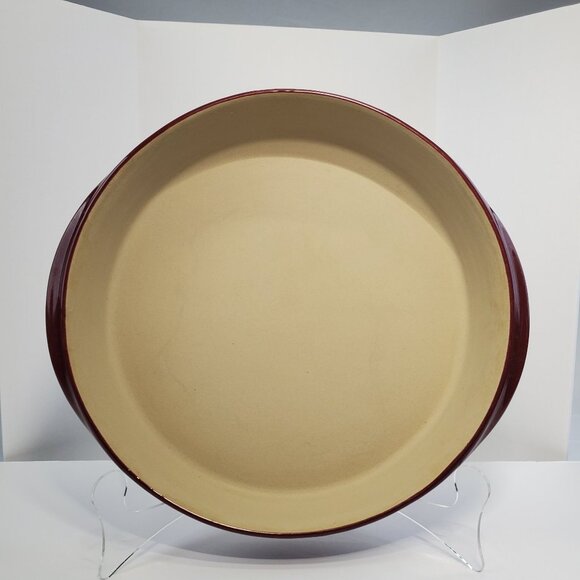 Pampered Chef Family Heritage Stoneware Deep Dish Pie Plate Cranberry 10" - Picture 1 of 6